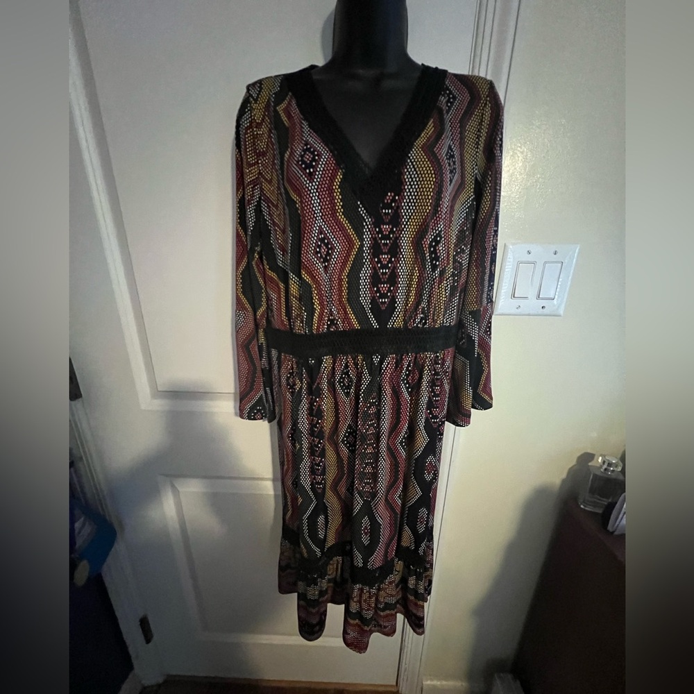 New York & Company Vibrant Patterned Dress
